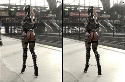 3D TawnyT - A Pony At Hamburg Main Station - 3D Stereo Crossview