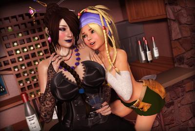 3D Shemale Sex Between Lulu and Rikku From Final Fantasy by Rasmus-the-Owl