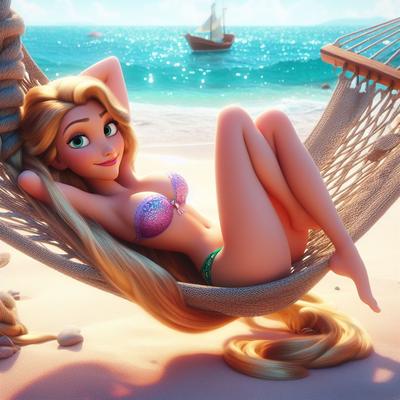 3D AICad20 - Rapunzel on the beach