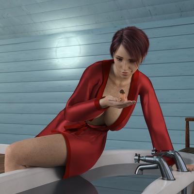 3D PixelClaire - Bathtime