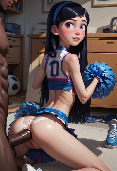 3D AICHARGEN - Violet Parr Cheerleader Interacial - AI Generated