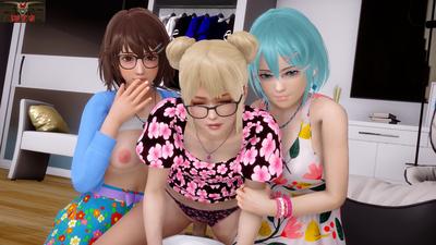 3D IconOfSin - Marie Rose, Nico & Tsukushi's Foursome