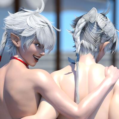 3D [Oofoe] Elezen Butts (Final Fantasy XIV)