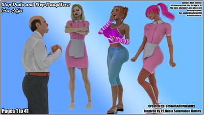 3D FemdomAndWizardry - Step-dads and Step-Daughters: Free Coffee