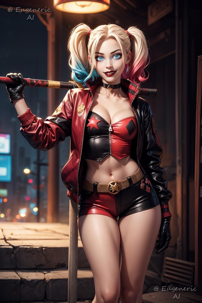 3D EugenericAI - Harley Quinn - AI Generated