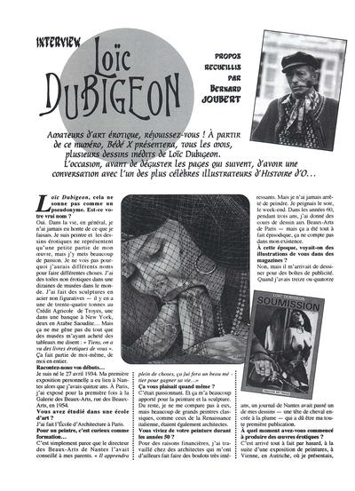 Loic Dubigeon - Interview Loic Dubigeon