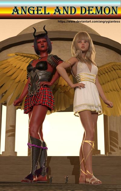 3D AngryGiantess - Angel and Demon