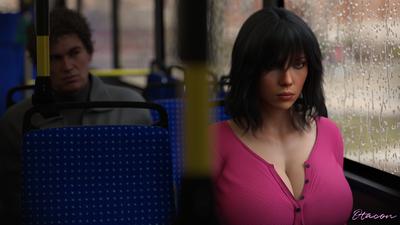 3D Otacon212 - Scarlett suck cock at the bus