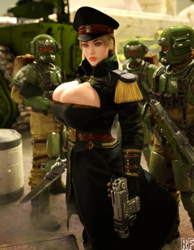 3D Rude Frog - Commissar Anya (Warhammer 40K)