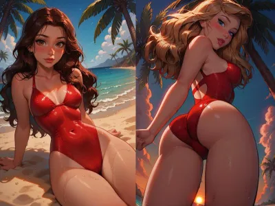 LowFireStudios - Disney Baywatch - AI-Generated Adult Art