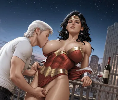 SharinelAI - Balcony Seduction - AI-Generated Adult Art