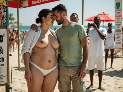 TheKlutteryPot - First day at the European Beach - AI-Generated Adult Art