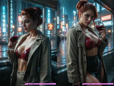 Princess Leahs AI-Enhanced Intimate Illustrations - Voluptuous Breasts, Fleshy Assets, Lusty Lingerie & Latex Love