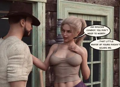 3D Big-Assed Brunette vs Dilf - Toothandnailz Western Catfight 2