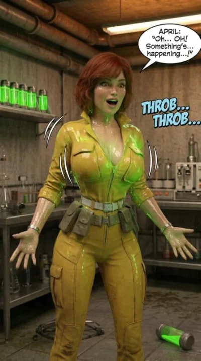 3D Breasty Bunnies: April ONeils XXX Transformations!
