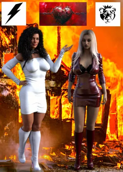 Three-Dimensional Tussle - AlexRaiderR6R6s Feral Adventure - Lycra Latex Lesbians Battle for Domination