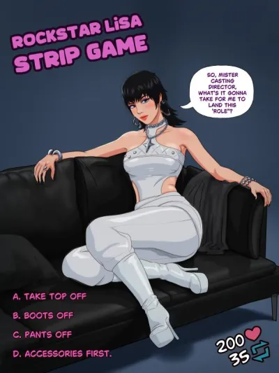 Godlems Rockstar Lisa Strip Game - Fortnite Edition: Adult Western Comic with High Heels & Sole Female Action