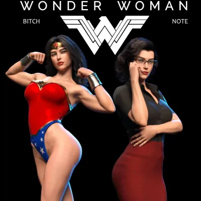 Fanglalas 3D Superheroine Threesome - Wonder Woman Meets Dilf Gangbang in Bitch Note Adult Comics