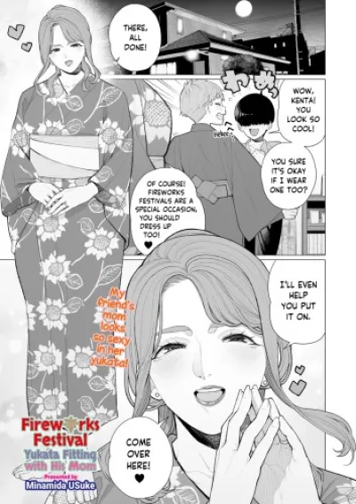 Hairy Kimono MILF Nakadashi - Cheating with Big Boobs at Fireworks Festival | Minamida Usuke Hentai Manga
