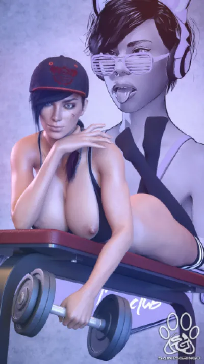 Sensual Sapphic Stockings - 3D Adult Comic with Lara Croft & More