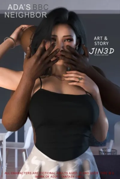 Jin3D: Naughty Neighbour Adas 3D Solo Adventure with a Big Black Dick Toy - Hottest Interracial Licking Action!