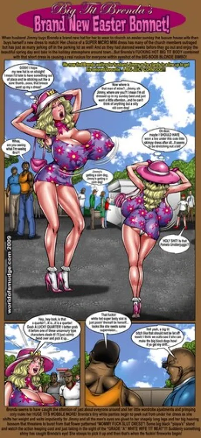 Big-Tittied Brendas Fresh Easter Chapeau: Smudge-Enhanced Western XXX Comic with Lusty Netorare, Stockings, and More!