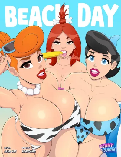 Kennycomix: Flintstones Sultry Beach Bonanza - Hilarious Adult Parody with Sizzling Bikini Action!