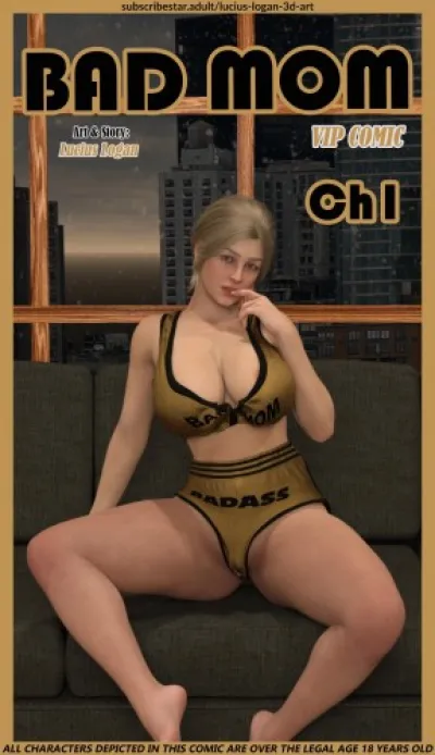 Blonde MILF Lucius Logans steamy 3D incesto adventure with big-boobed mom-son action in Bad Mom 01 adult comic!