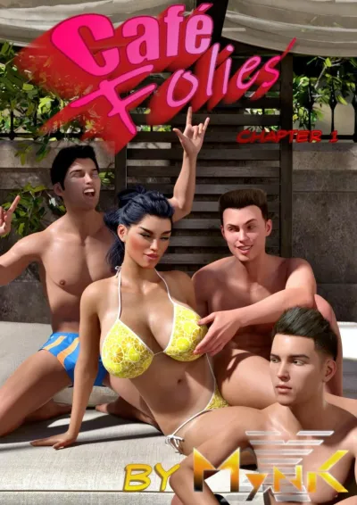 Sultry Waitress in Red Bikini and Heels Spices Up Cafe Folies 3D Adult Comic